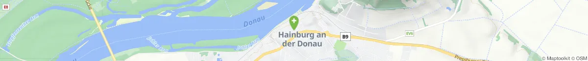 Map representation of the location for Stadtapotheke Hainburg in 2410 Hainburg